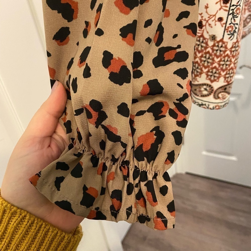 Andree By Unit Mixed Leopard Patchwork Blouse - image 5